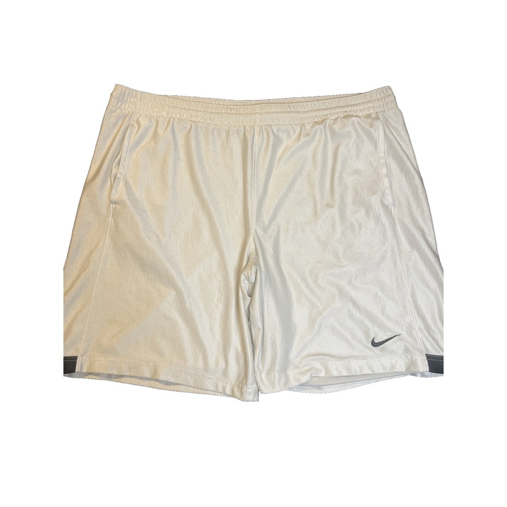Nike basketball Shorts mens XL white dazzle silky shiny vintage